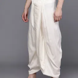 Manyavar Men Off-White Solid Dhoti Pants image 2