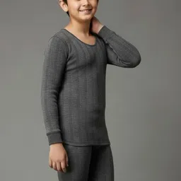 UNDERLOOP Boys Striped Round Neck Thermal Top-picture-35