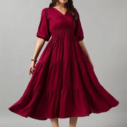 Jash Creation Women V-Neck Maxi Dress-image-29