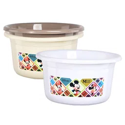 Aura White & Brown 3 piece Abstract Plastic Bath Accessories Set-picture-11