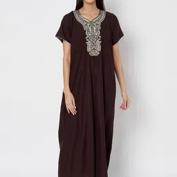 ETC Women Floral Embroidered Maxi Nightdress-picture-21