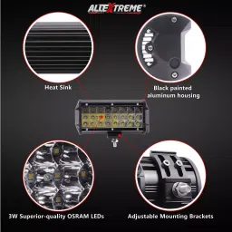 Allextreme Heavy Duty Upgraded Version 24 Led Fog Light / Work Light Bar Spot Beam Off Road Driving Lamp 1 Pcs 72W Cree,Pack Of 1 image 5