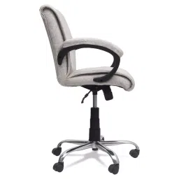 Ib basics White Leatherette Lavazi Low Back Home Office Desk Chair image 3