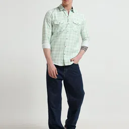 Rocket Science Men Comfort Slim Fit Checked Casual Shirt image 5