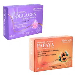 Mexico herbs Set Of 2 Collagen & Papaya Facial Kit For Anti Ageing - 60 g Each image 1