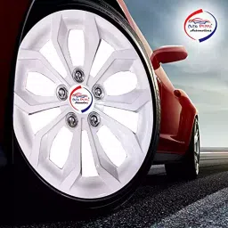Auto Pearl White50 R15 381 mm(15 Inch) Press Type Wheel Hubcap with Retention Ring Glossy White Wheel Cover for Maruti XL6 Alpha Petrol (Set of 4) image 3