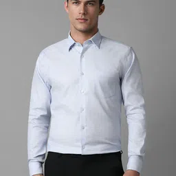 Louis Philippe Men Spread Collar Striped Cotton Slim Fit Formal Shirt-picture-24