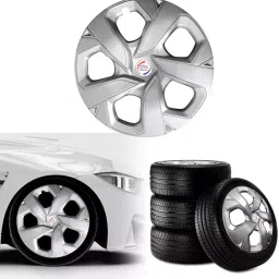 Auto Pearl PS12_R15 Inch (381 mm) Press Type Wheel Hubcap with Retention Ring Glossy Silver Wheel Cover for Honda City i VTEC E15 cm image 3