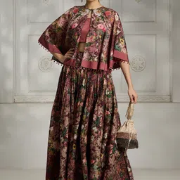 Rivaar By Rocky Star Floral Printed Top Shrug & Skirt Co-Ords-picture-16