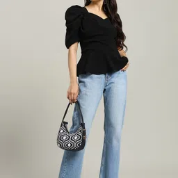 WoowZerz Women Solid Peplum Regular Top-picture-14