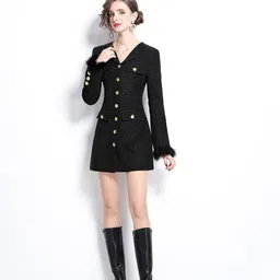 JC Collection Women Solid A-Line Mini Polyester Dress-image-60