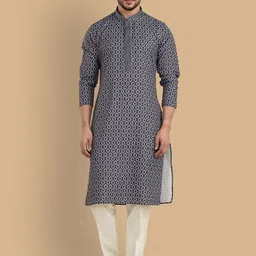 TRENDS OF ETHNIC Men Printed Thread Work Kurta-image-35