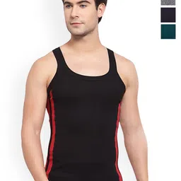 Sporto by Macho Men Pack Of 4 Cotton Colourblocked Tank Innerwear Vests-picture-29