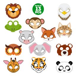 Zyozi Animal Masks Animal Happy Birthday Party Decoration Animal Eye mask for Kids Multi Colour - Pack of 13-picture-43