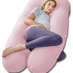 Kwality Dreams Maternity Pillow U Shape Light Pink-image-46