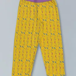 Kiddopanti Stars & Lightining Bolt Printed Pajama Pant - Yellow-picture-13