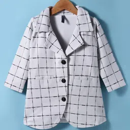 Enfance Full Sleeves Checked Jacket - White-picture-15