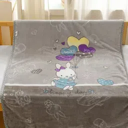 Butterthief Grey & White Cartoon Characters Mink Heavy Winter 210 GSM Single Bed Blanket-image-63
