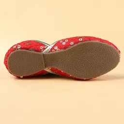 Cute Walk by Babyhug Mojaris with Sequins Embellished - Red image 5