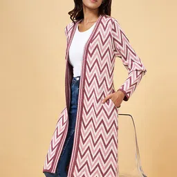 RANGMANCH BY PANTALOONS Self Design Longline Shrug image 5