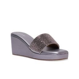 ERIDANI Embellished Open Toe Wedge Heels-picture-10
