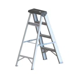 YOUNGMAN 2 Step Aluminium Single Side Self Supporting Ladder 300 mm Max Standing Height, 8134 image 2
