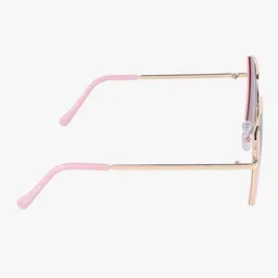 PELLE LUXUR Unisex Brown Lens & Gold-Toned Oversized Sunglasses with image 3