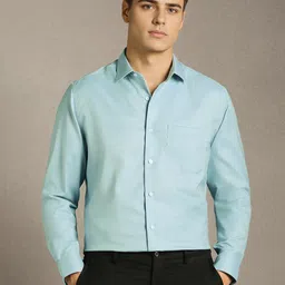 Louis Philippe Spread Collar Cotton Formal Shirt-picture-41