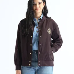U.S. Polo Assn. Women Stand Collar Solid Casual Bomber Jacket-picture-40