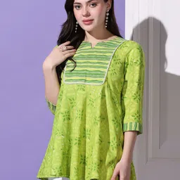 Moda Rapido Floral Printed Cotton A-Line Top-picture-40