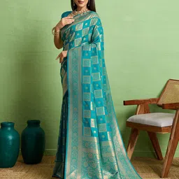 PBS PRINTS Woven Design Zari Pure Silk Banarasi Saree image 5