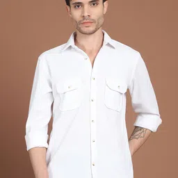Indian Needle Men Classic Opaque Casual Shirt-image-62