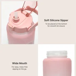 CULT Pink & Blue Brand Logo Printed Motivational Sipper Water Bottle 2L image 4