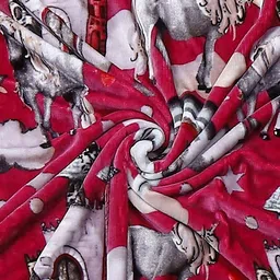 Monte Carlo Red & White Cartoon Printed Mild Winter 600 GSM Single Bed Blanket image 5