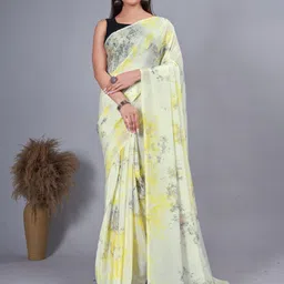 V3 FASHION STUDIO Abstract Printed Pure Chiffon Ready to Wear Jamdani Saree-picture-51