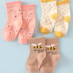 Bonjour Ankle Length Cotton Socks Pack of 3 (Color May Vary)-picture-15