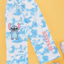 Pantaloons Junior Cotton Disney Featuring Stitch Printed Tye Dye Pant - Blue-picture-33