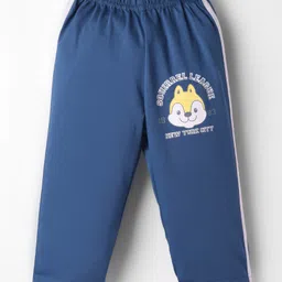Tango Single Jersey Knit Full Length Track Pant With Animal Print & Lace Detailing - Navy Blue-picture-15