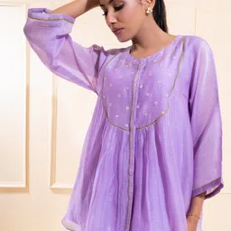 The White Tree Studio Floral Printed Round Neck Top With Trousers image 3