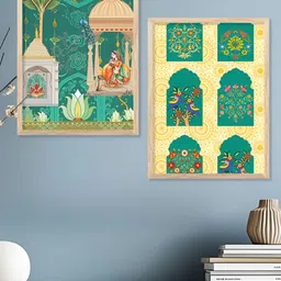 Kotart Brown & Green 2 Piece Wood Abstract Wall Paintings image 5