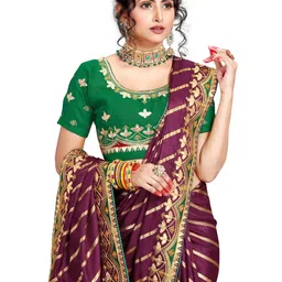 jayant creation Purple Art Silk Sarees image 3