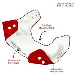 AEREX Reusable Baby Cloth Diapers For 6 Months to 3 Years With 2 Insert Pads & Fruit Nibbler Soft Pacifier Leak Proof Washable Diapers For New Born Babies Fruit Nibbler for Infants image 2