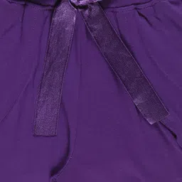 Kiddopanti Bow Embellished Curved Hem Detailed Overlapped Shorts - Purple image 4