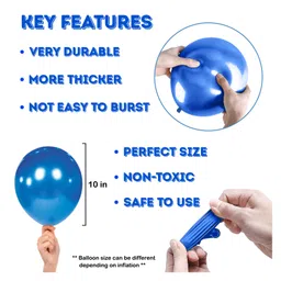 Zyozi Blue And Pink Metallic Balloons with Ribbon for Birthday Party Decorations - Pack of 52 image 3