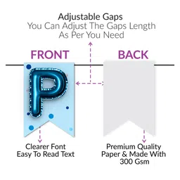 Wobbox 8th Happy Birthday Banner, Happy Birthday Decoration Items Blue -Pack Of 1 image 3