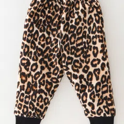 CrayonFlakes Full Sleeves Leopard Printed Polar Fleece CoordinatingSweatshirt &Joggers Set - Brown image 5