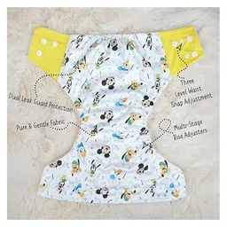 KIDS BASIC Reusable Baby Cloth Diapers With Fun Prints Washable Diaper Nappy - White image 4