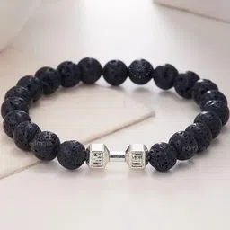 EDMIRIA Unisex Set of 2 Black Beaded Bracelet image 2