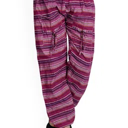 Exotic India Woven Pure Cotton Yoga Trousers for Women with Front Pockets-image-70