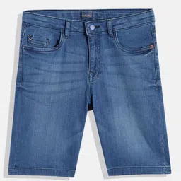 Allen Solly Junior Boys Blue Washed Denim Shorts-picture-48
